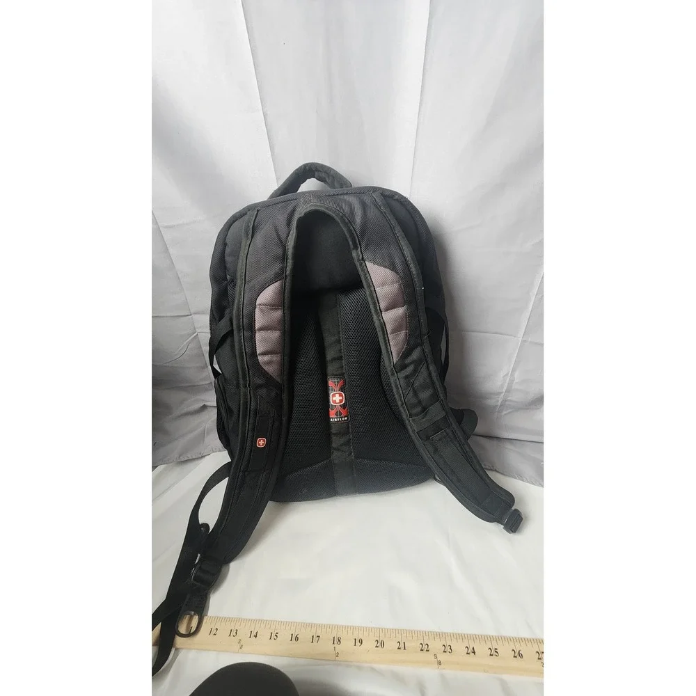 SwissGear Airflow Laptop Backpack Black Grey Multi Pocket Tech Travel Bag